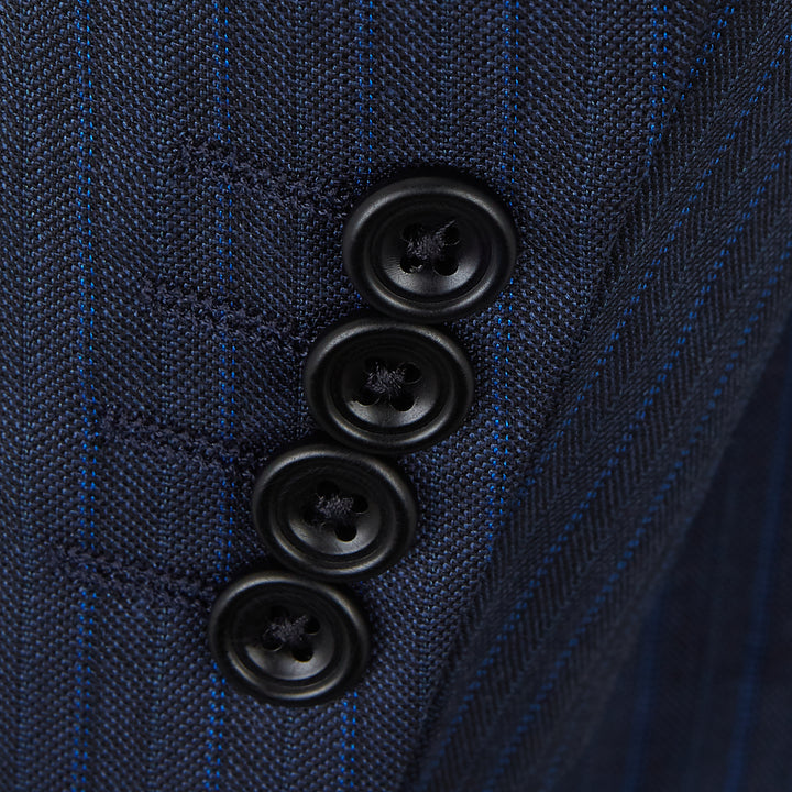 Barnes Navy Textured Stripe Suit