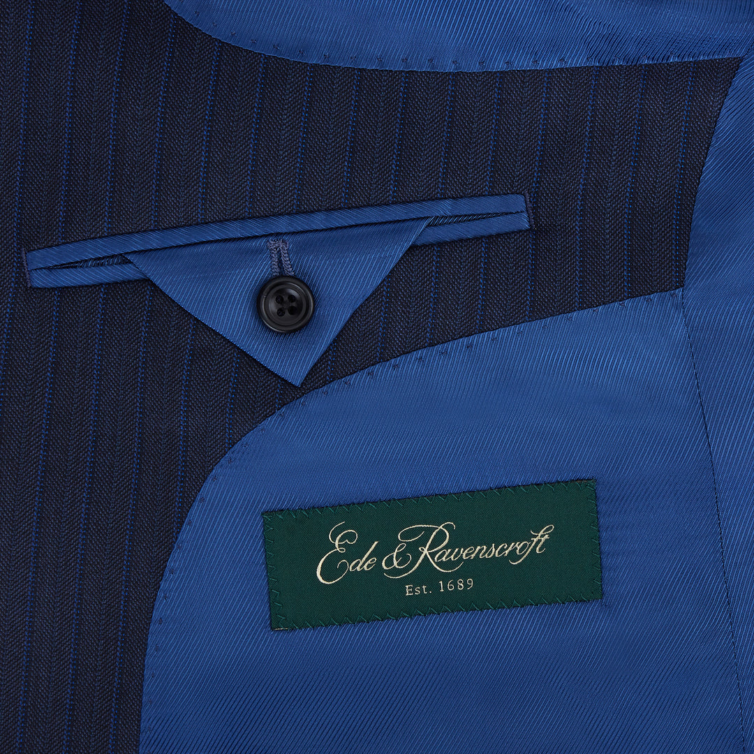 Barnes Navy Textured Stripe Suit