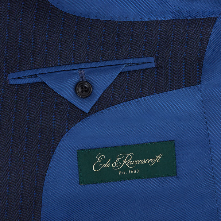 Barnes Navy Textured Stripe Suit