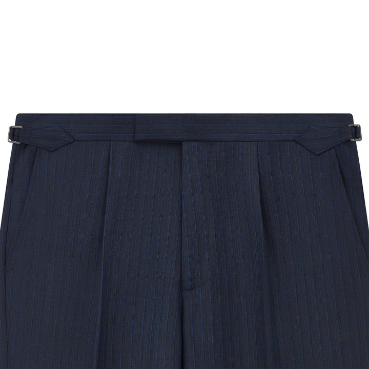 Barnes Navy Textured Stripe Suit