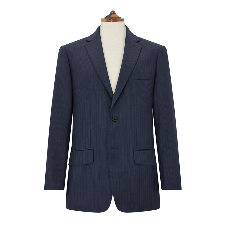 Barnes Navy Textured Stripe Suit