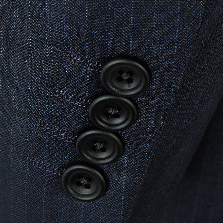 Barnes Light Navy Stripe Flannel Suit