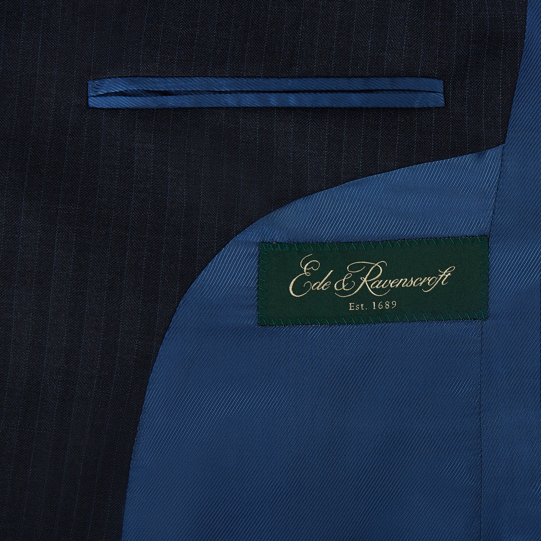 Barnes Light Navy Stripe Flannel Suit