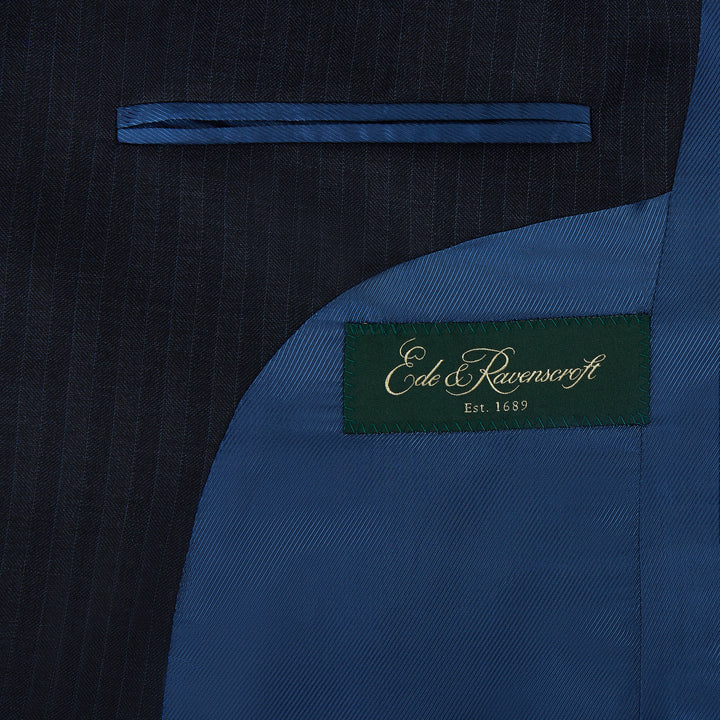 Barnes Light Navy Stripe Flannel Suit