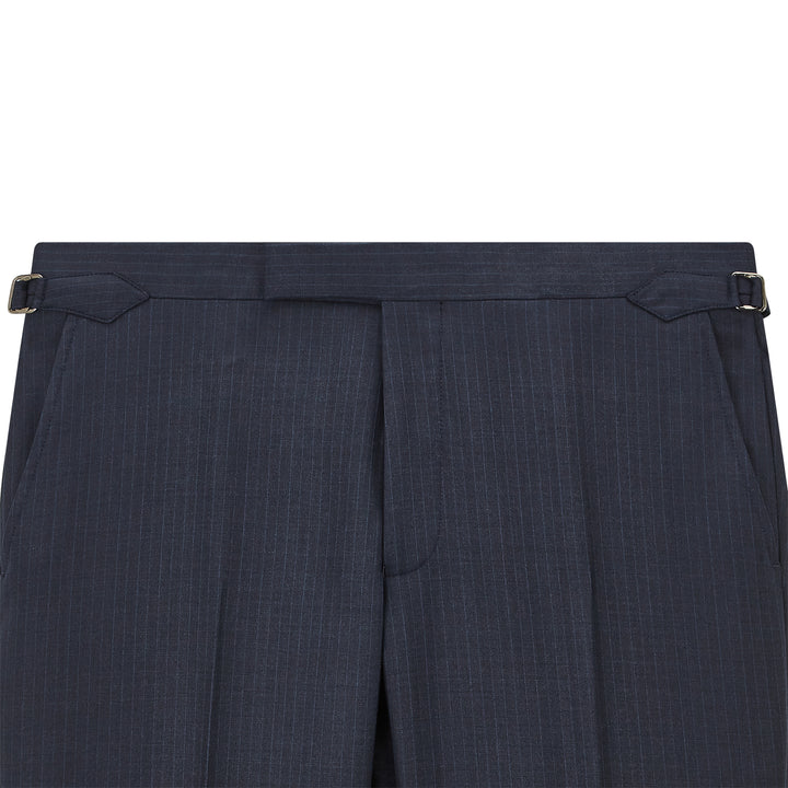 Barnes Light Navy Stripe Flannel Suit