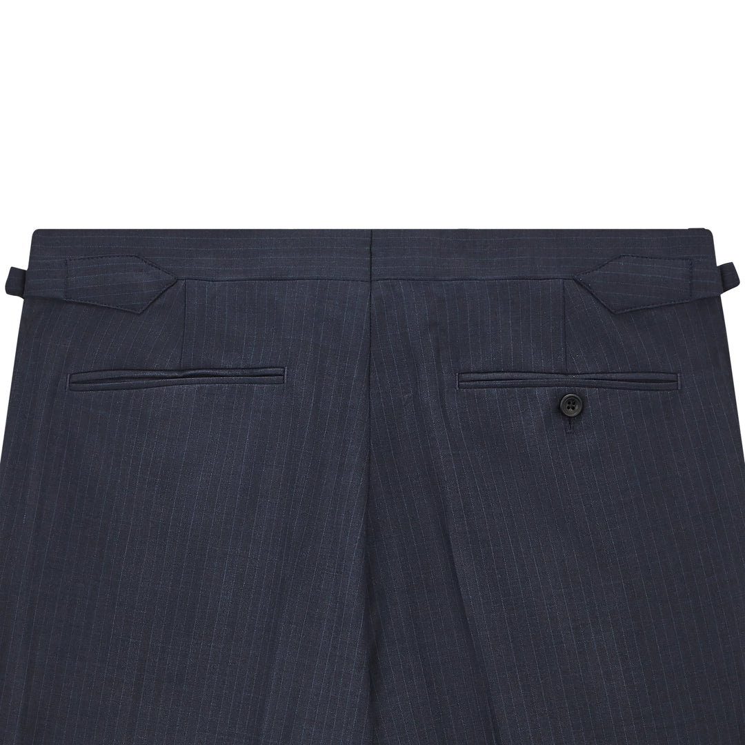 Barnes Light Navy Stripe Flannel Suit