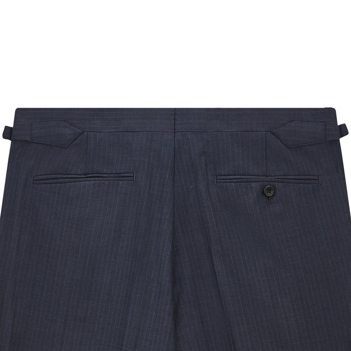 Barnes Light Navy Stripe Flannel Suit