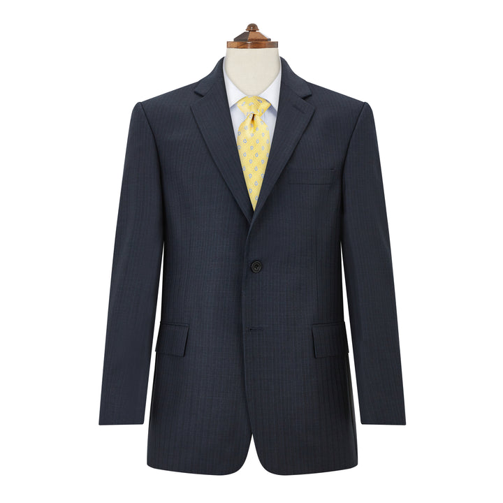 Barnes Light Navy Stripe Flannel Suit