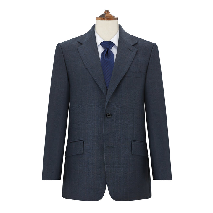 Barnes Light Navy Check Flannel Suit