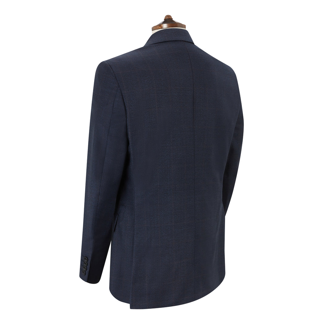 Barnes Light Navy Check Flannel Suit