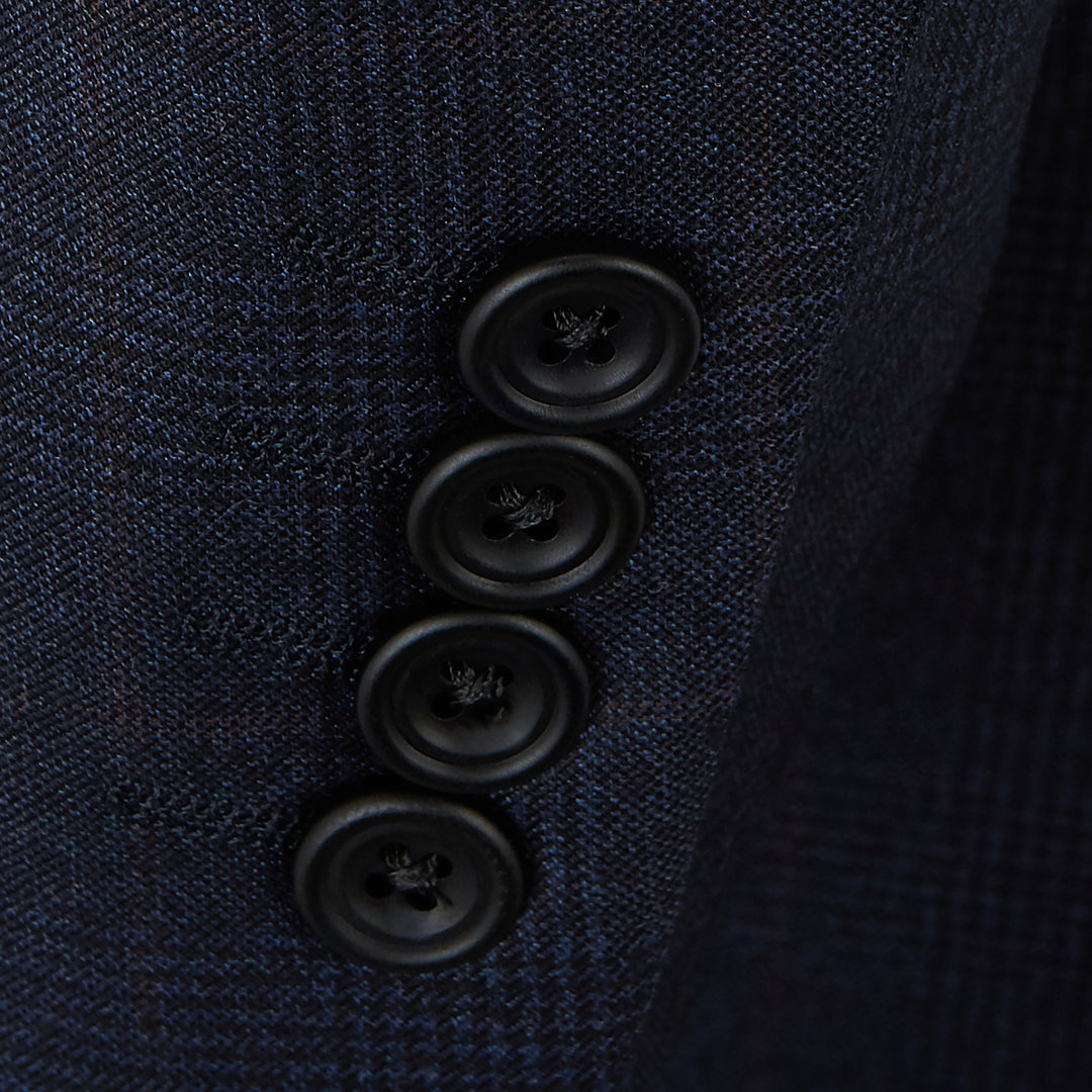 Barnes Light Navy Check Flannel Suit