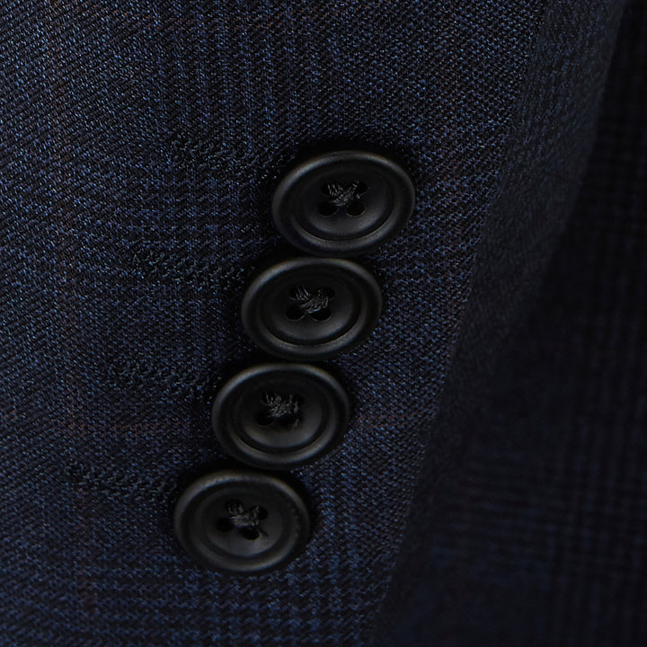 Barnes Light Navy Check Flannel Suit