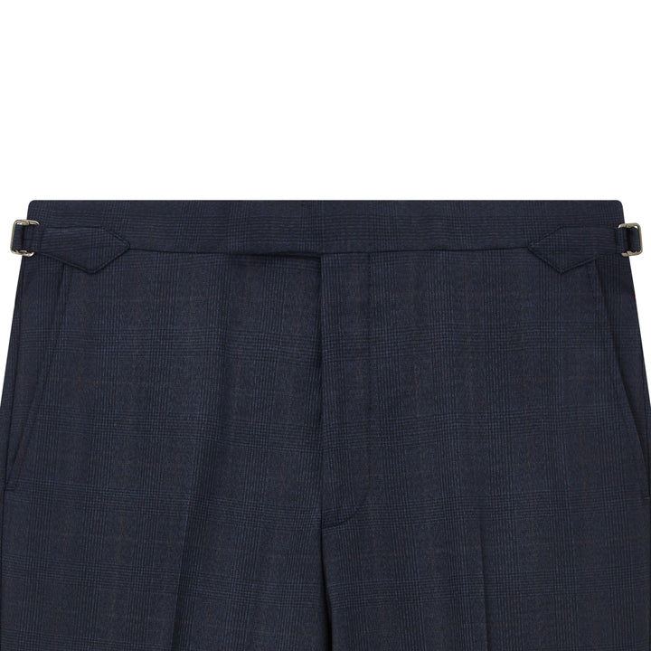 Barnes Light Navy Check Flannel Suit