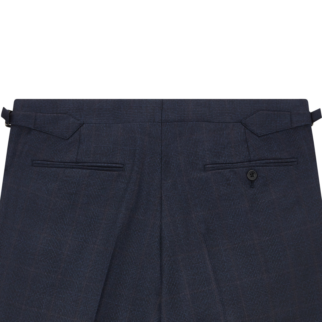 Barnes Light Navy Check Flannel Suit