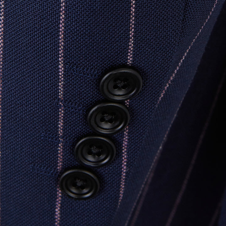 Cambridge Navy Pink Wide Stripe Suit