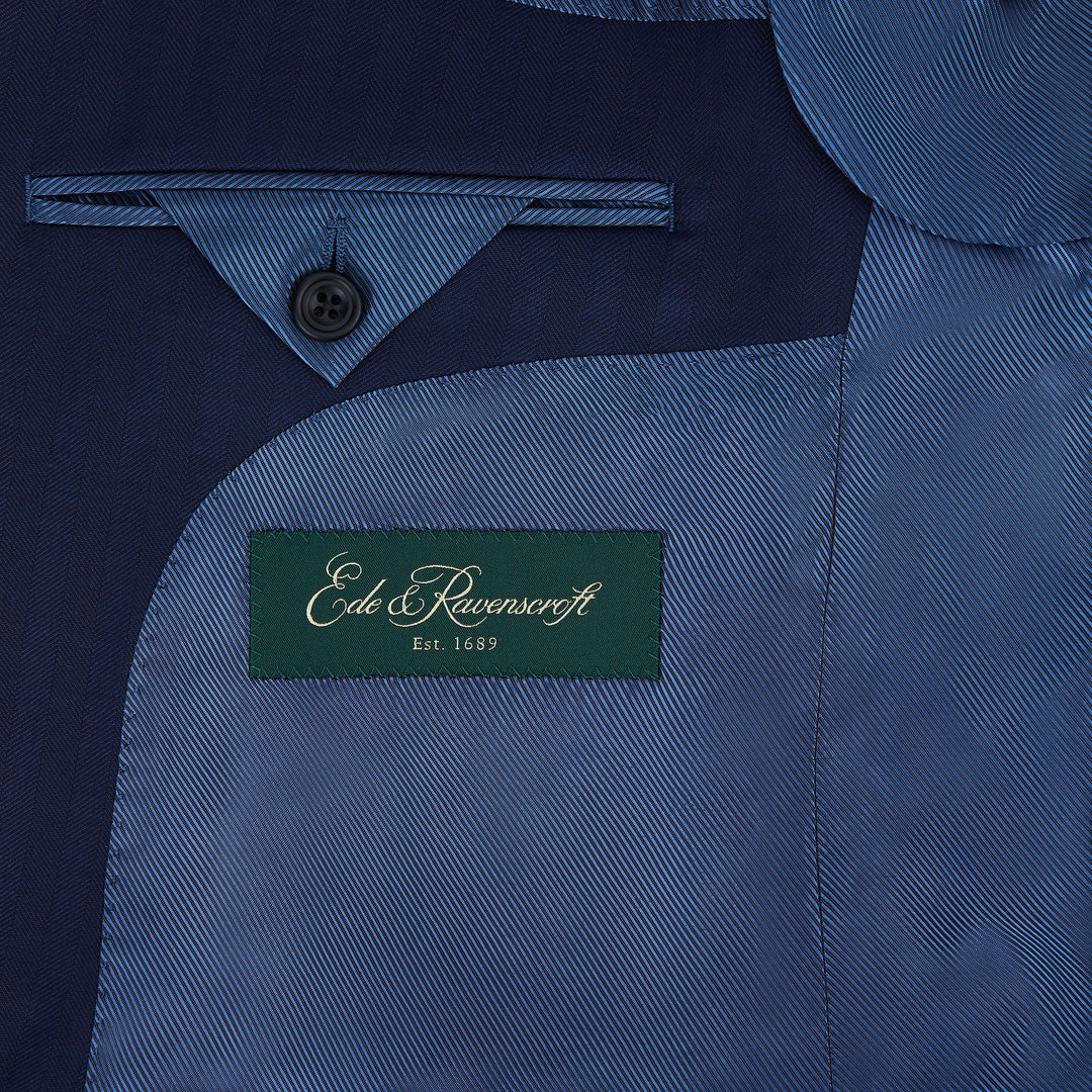 Barnes Navy Herringbone Suit
