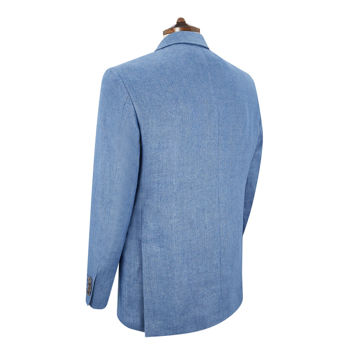 Burleigh Blue Double Faced Linen and Silk Jacket