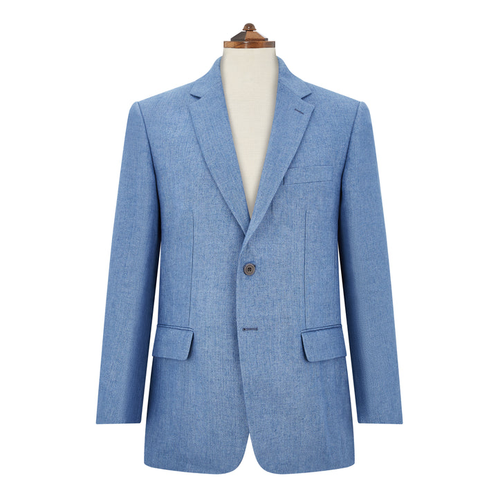 Burleigh Blue Double Faced Linen and Silk Jacket