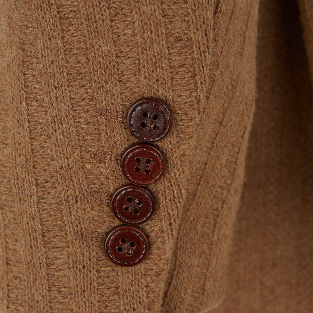 Edgar Beige Knitted Wool and Cashmere Jacket