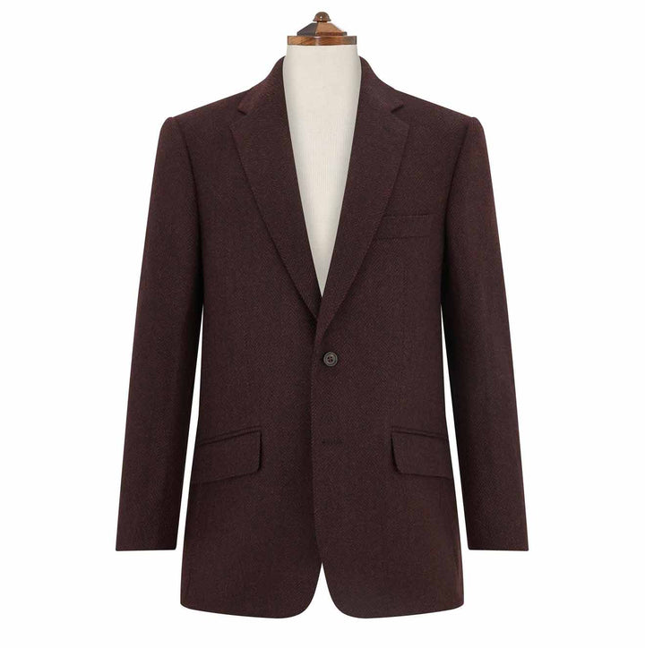 William Burgundy Herringbone Jacket