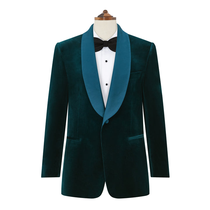 Devere Teal Velvet Jacket