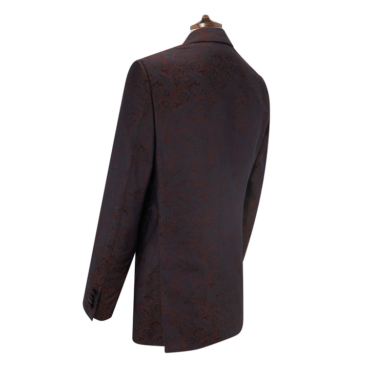 Drake Teal and Rust Jacquard Dinner Jacket