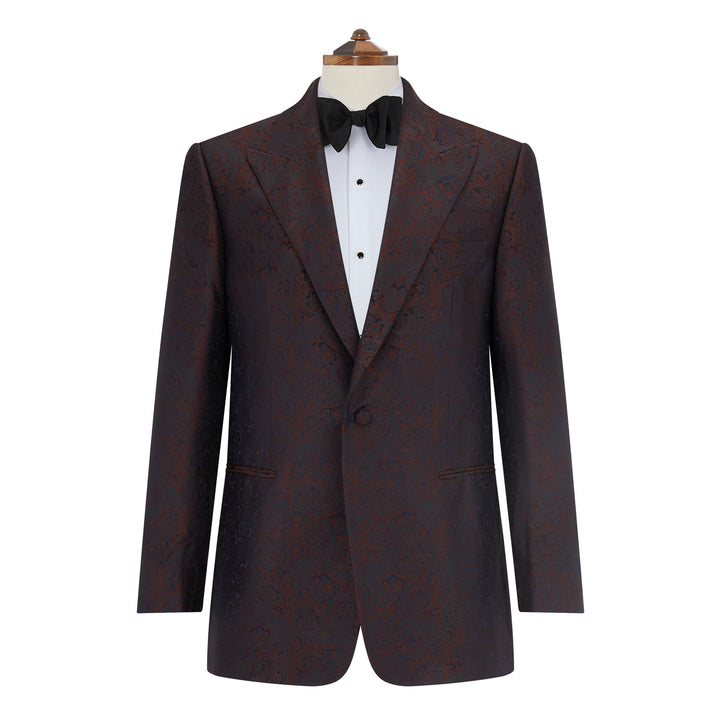 Drake Teal and Rust Jacquard Dinner Jacket