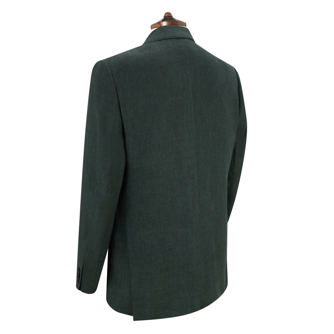 William Dark Green Plain Weave Linen Jacket