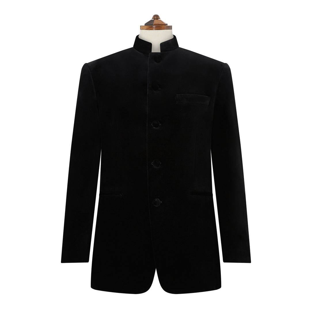 Darley Black Nehru Velvet Jacket