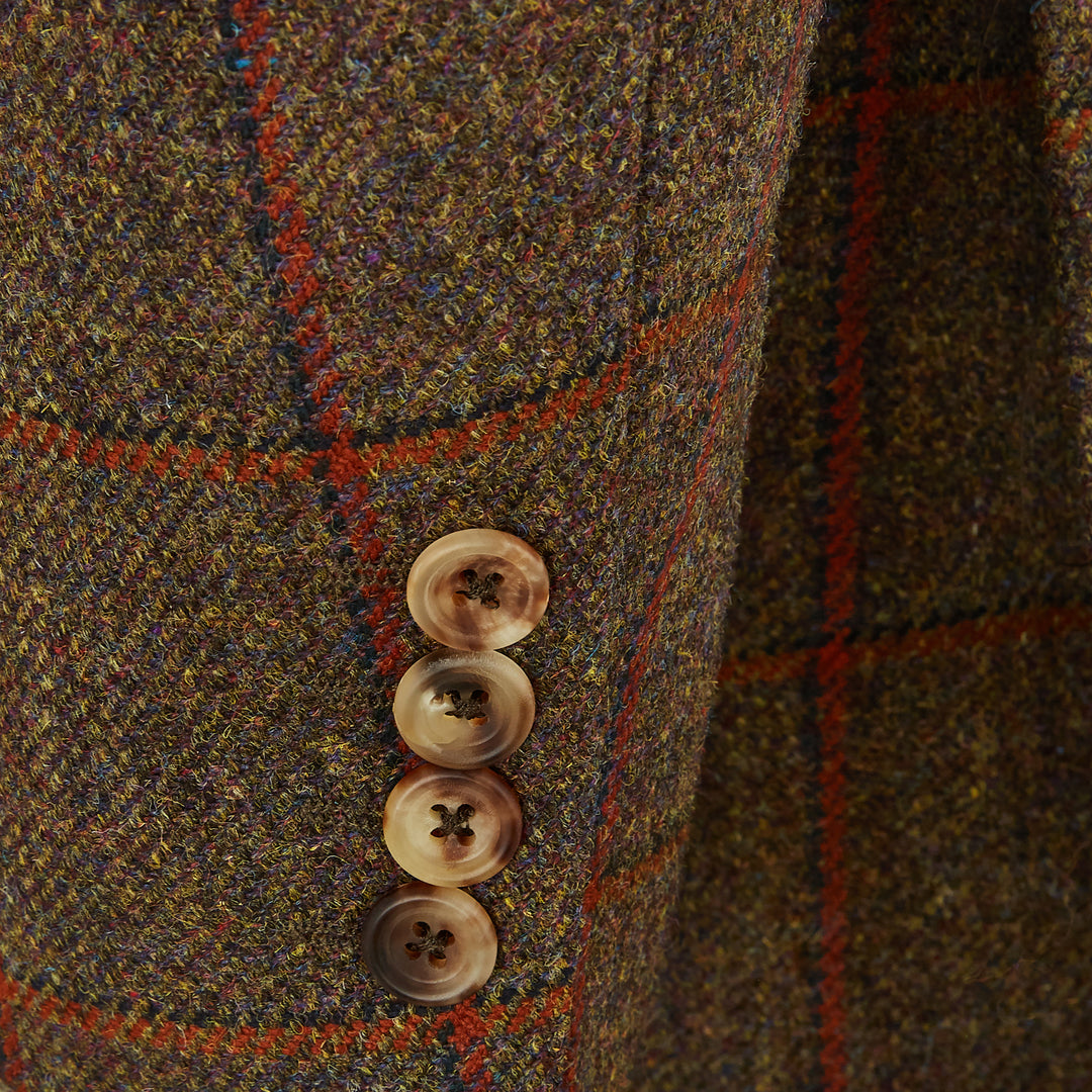 William Green Rust Windowpane Tweed Jacket