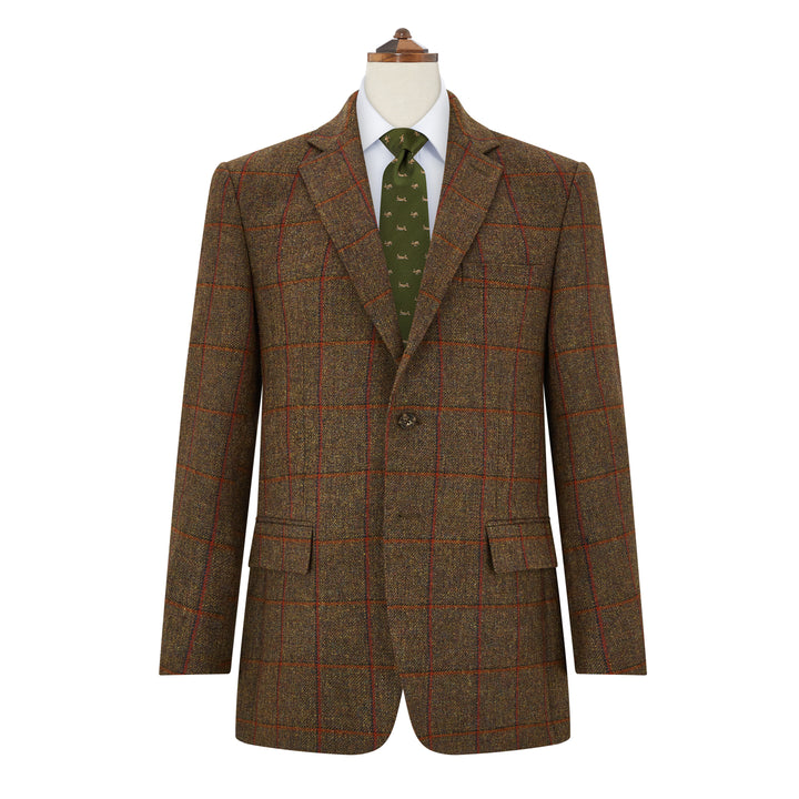 William Green Rust Windowpane Tweed Jacket