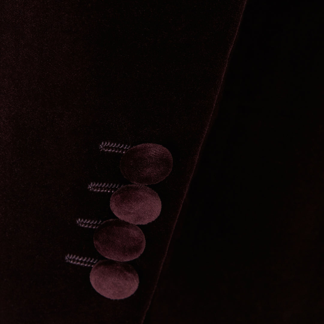 Darley Aubergine Nehru Velvet Jacket