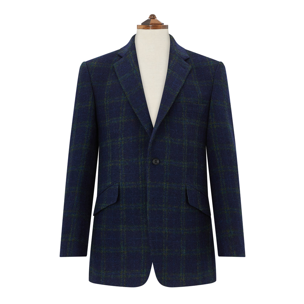 ジャケット・アウター Sillage NAVY CHECK HARRIS TWEED COAT M002203360166_Jacket_F_1_1024x
