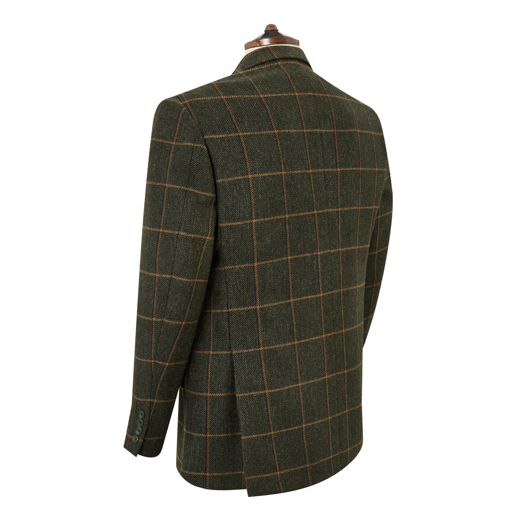 Warrick Green Gold Windowpane Tweed Jacket