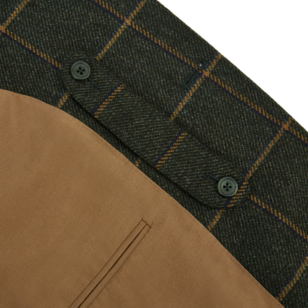 Warrick Green Gold Windowpane Tweed Jacket