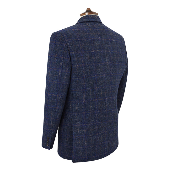 William Navy Check Harris Tweed Jacket