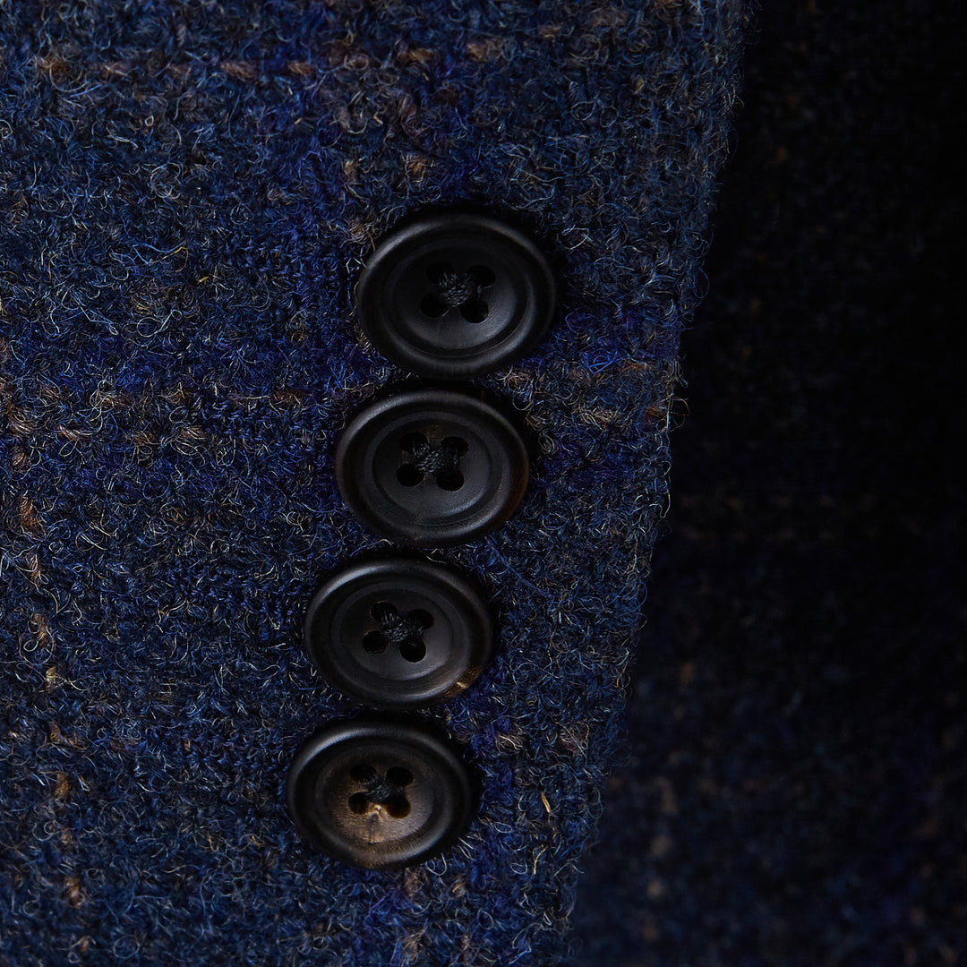 William Navy Check Harris Tweed Jacket