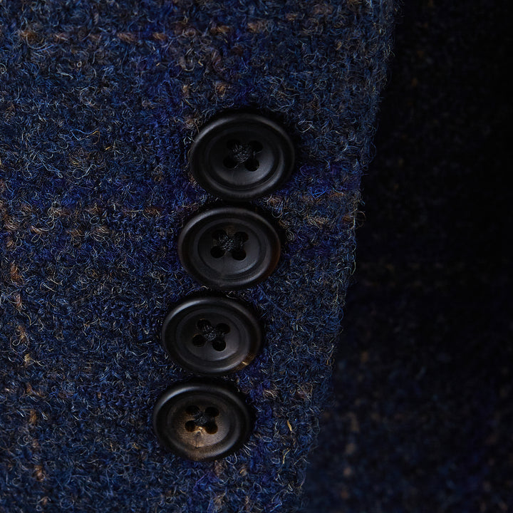 William Navy Check Harris Tweed Jacket