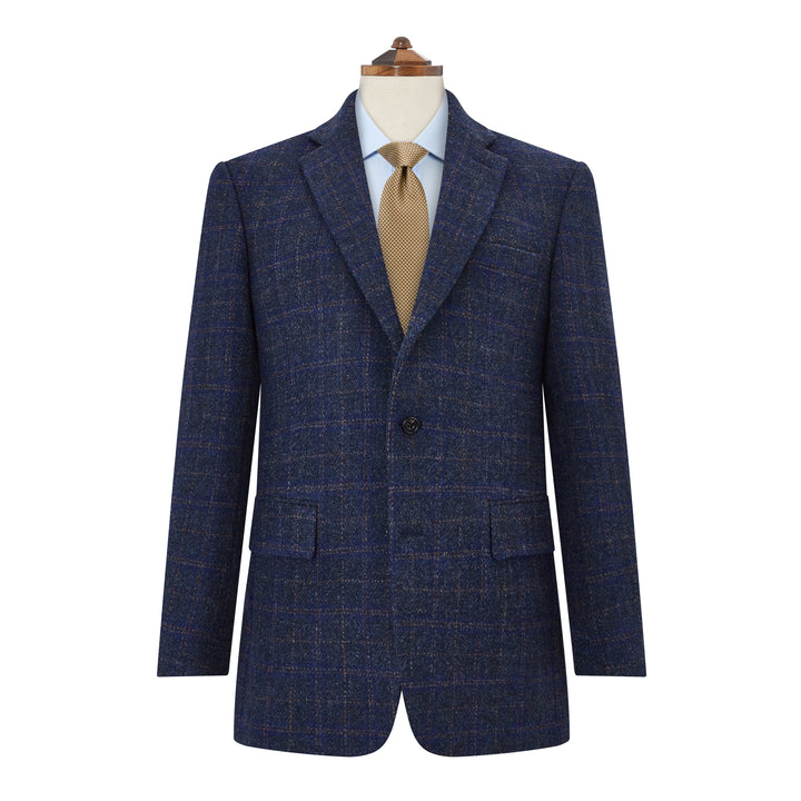 William Navy Check Harris Tweed Jacket