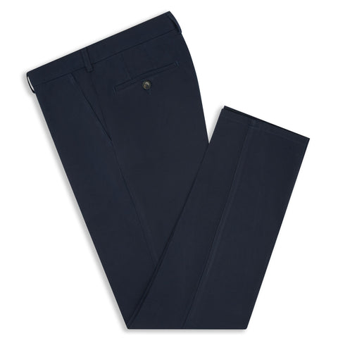 Terrance Navy Cotton Twill Trousers