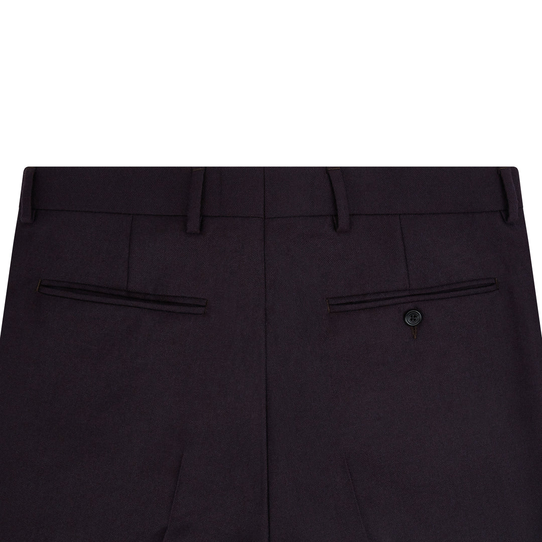 Tyler Aubergine Flannel Trousers