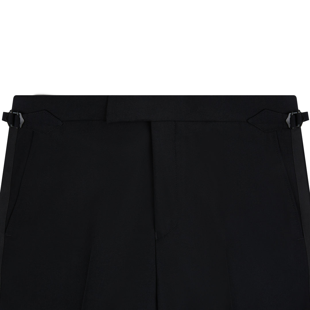 Twaine Flat Front Black Dress Trouser