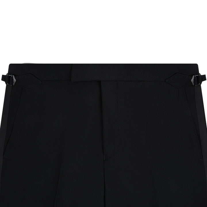 Twaine Flat Front Black Dress Trouser