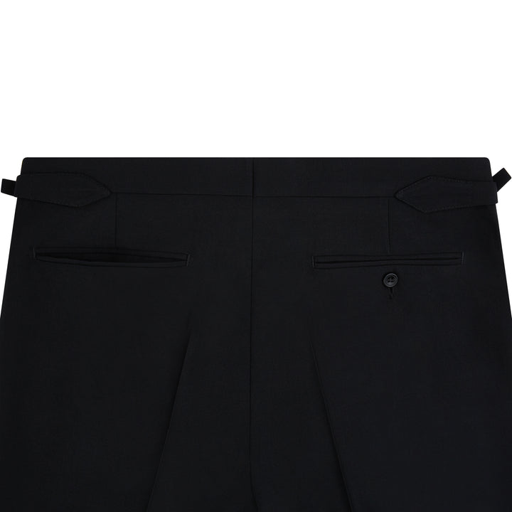 Twaine Flat Front Black Dress Trouser