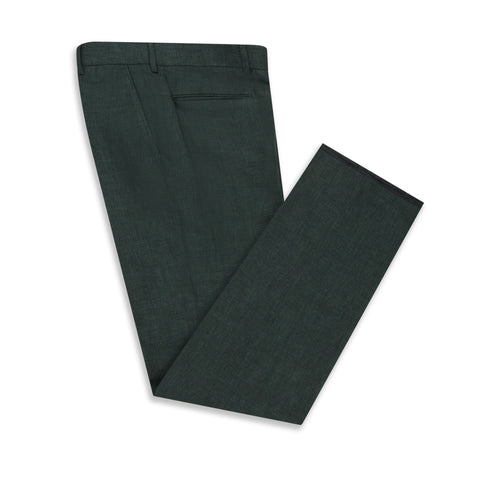 Barney Dark Green Linen Trousers