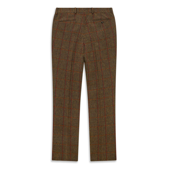 Barney Green Rust Windowpane Tweed Trouser