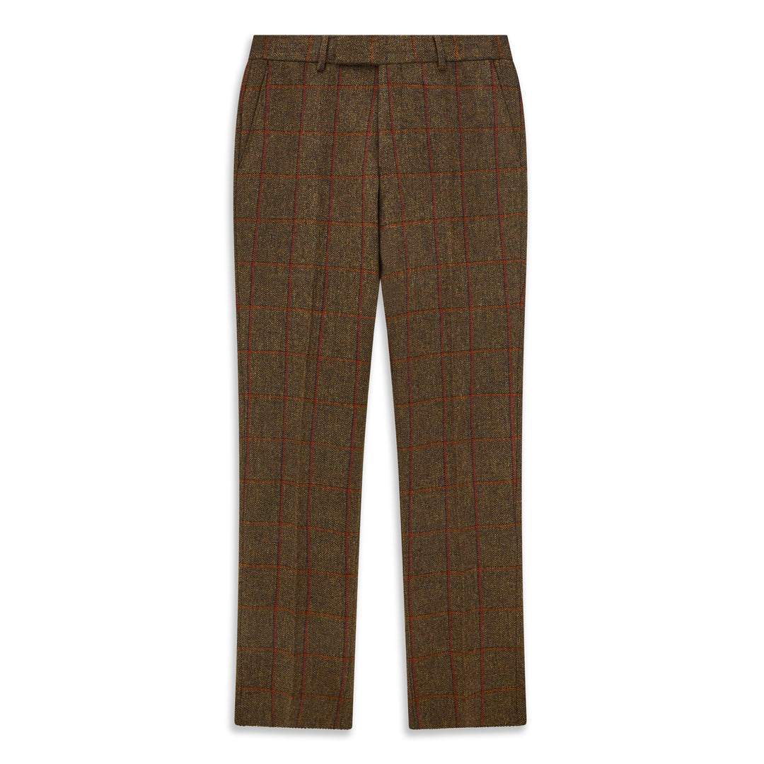 Barney Green Rust Windowpane Tweed Trouser