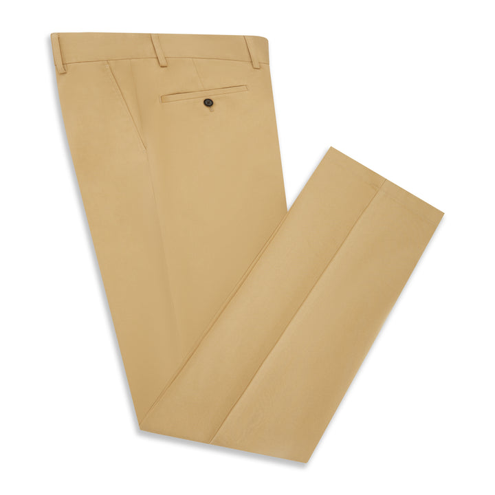 Thomas Beige Cotton Twill Trouser