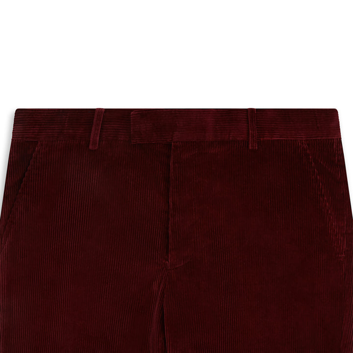 Thomas Burgundy Cotton Corduroy Trouser