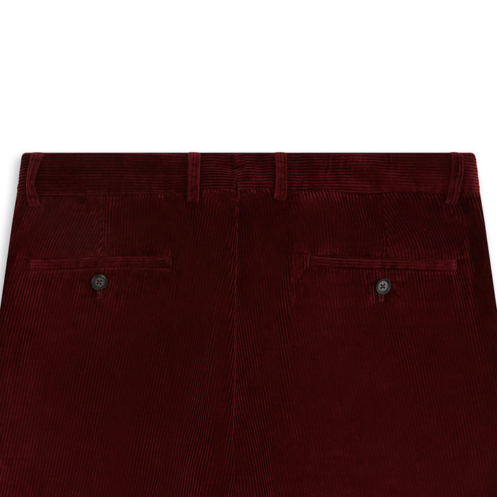 Thomas Burgundy Cotton Corduroy Trouser